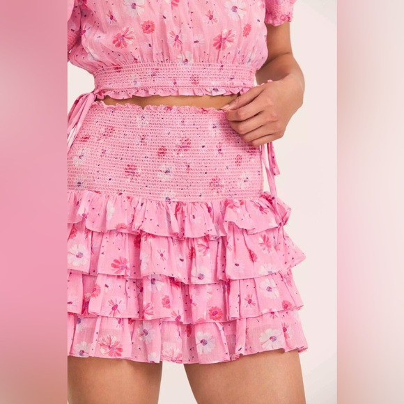 NWT LoveShackFancy Yorkie Mini Skirt in Coral Blaze in a size XS - Picture 4 of 4